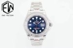 Rolex Yacht-Master 40mm 3235 Movement 904L Steel Blue Lume SS Strap Watch